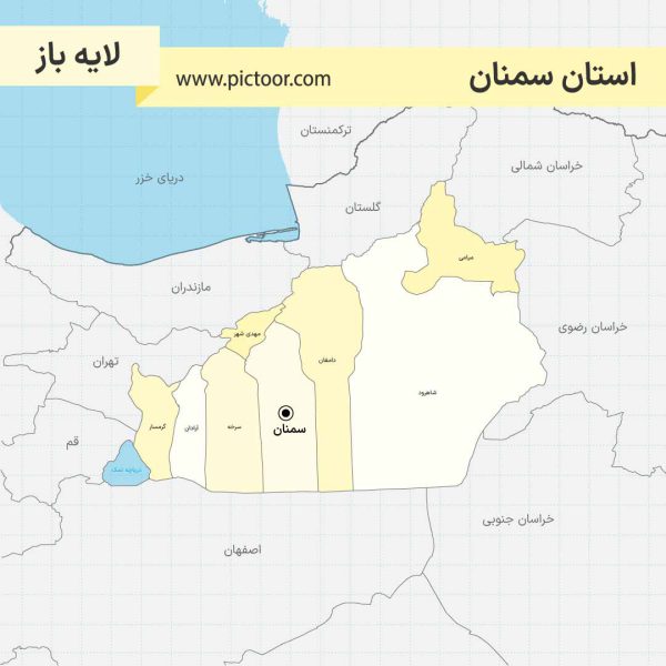 نقشه استان سمنان