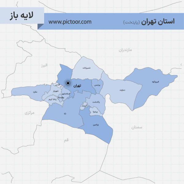 لایه باز نقشه تهران